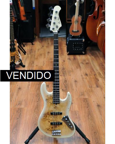 Bacchus Universe Series Jazz Bass Burl Top Blondeburst Active